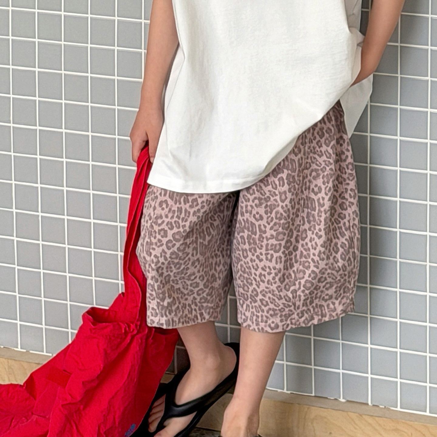 Kids Pink Leopard print Pants