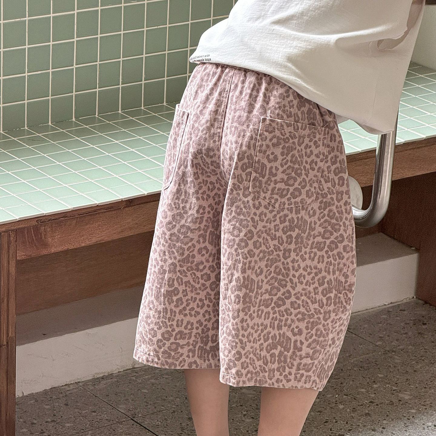 Kids Pink Leopard print Pants