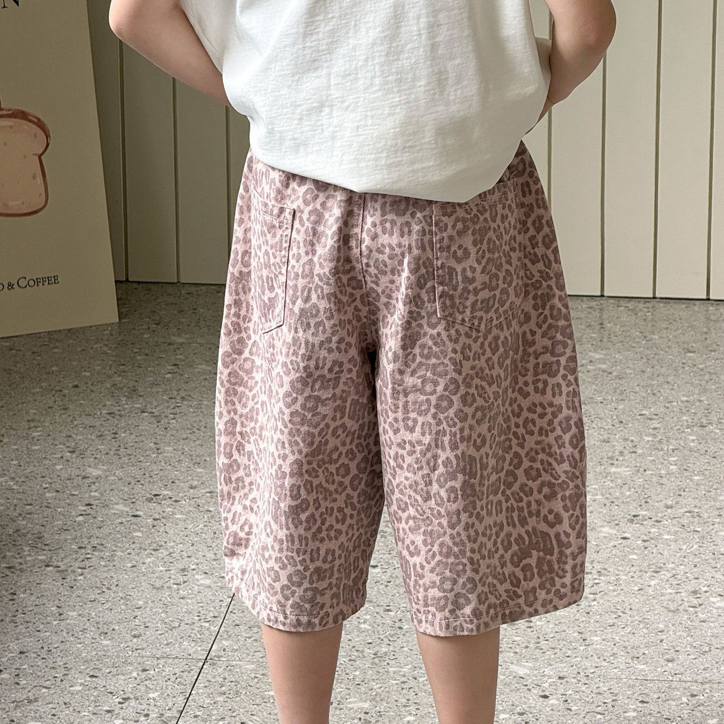 Kids Pink Leopard print Pants
