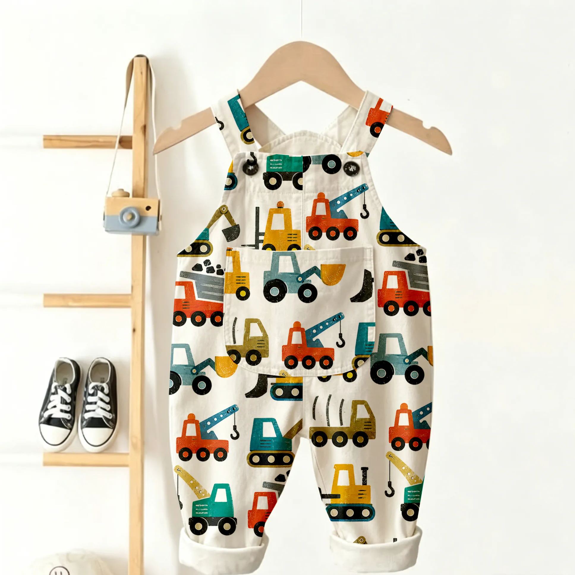 Baby Construction Vehicle Patterns Overalls