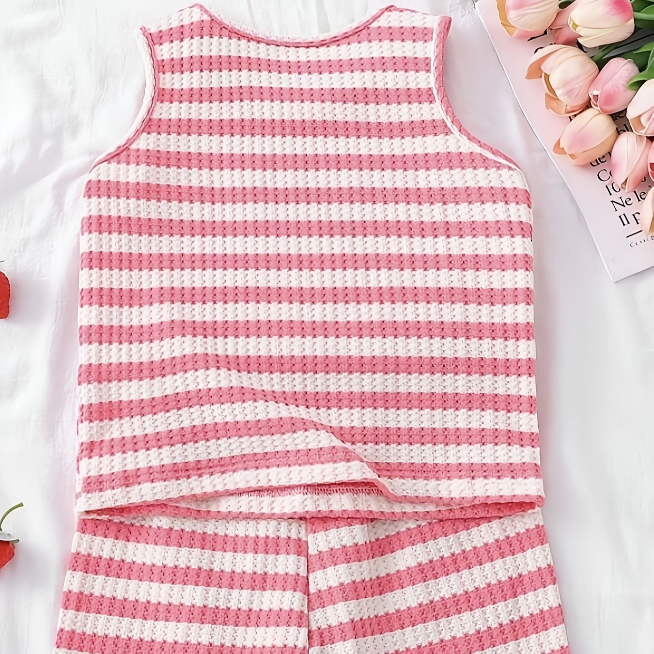 Baby Pink Watermelon Stripe Vest Top and Short Pants Set