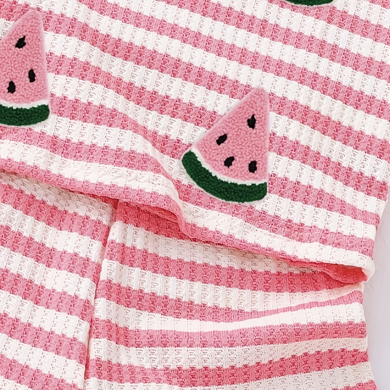 Baby Pink Watermelon Stripe Vest Top and Short Pants Set