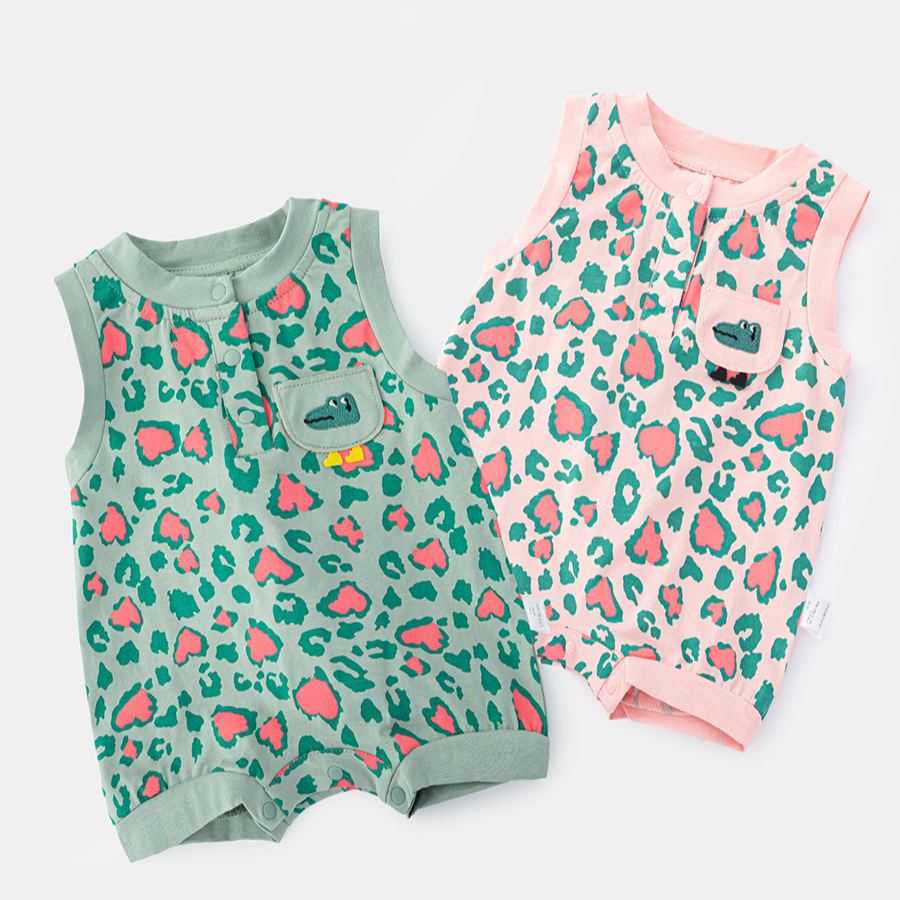 Baby Dinosaur Crocodile Embroidery Onesie