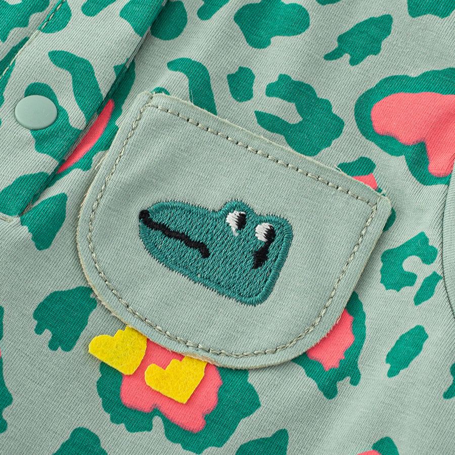 Baby Dinosaur Crocodile Embroidery Onesie