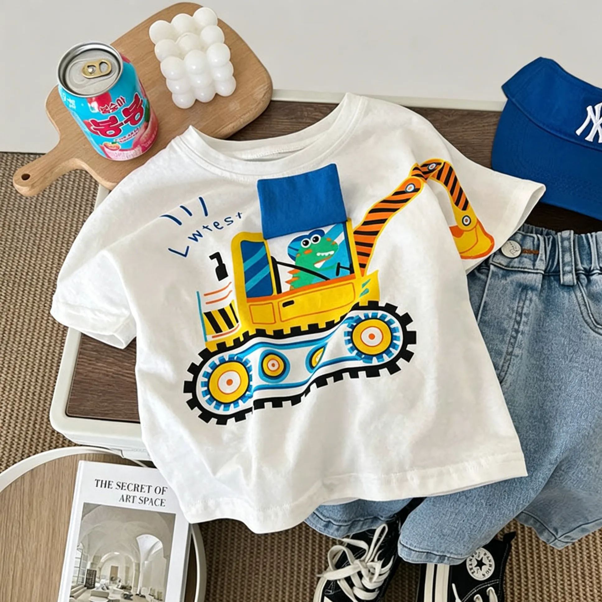 Kids Cartoon Excavator T-shirt