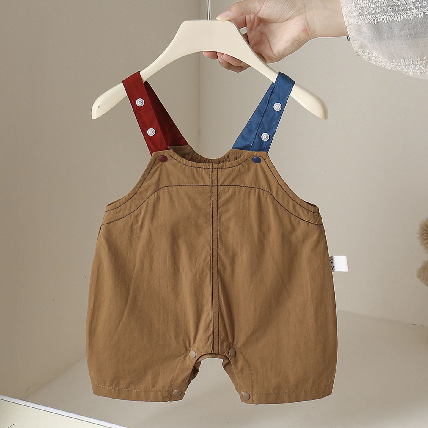 Baby Striped Short Sleeved Overalls 2-piece set