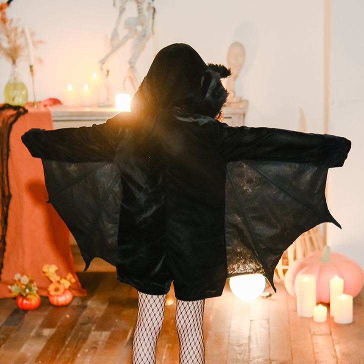 Kids Halloween Bat Cape Hood Set