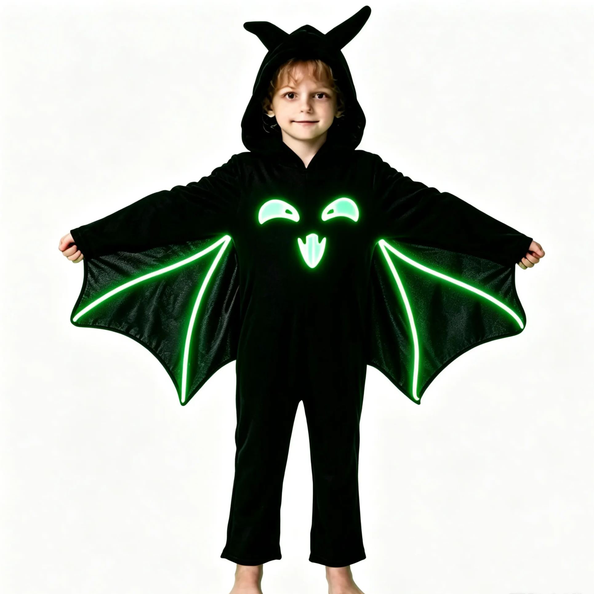 Kids Glow Dark Bat Vampire Halloween Set