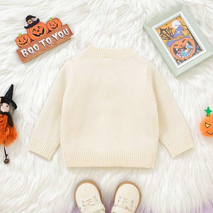 Baby Toddler Halloween Pumpkin Sweater Cardigan