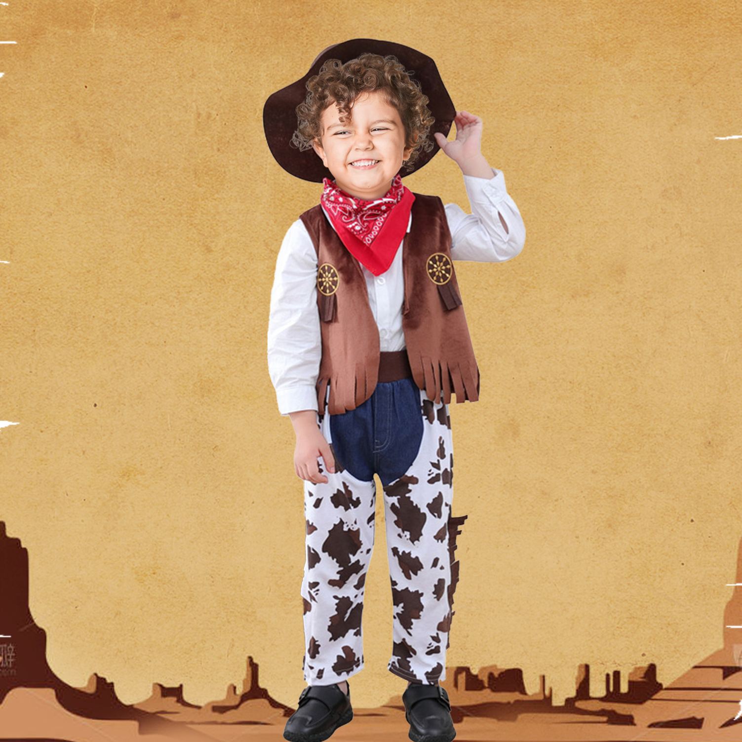 Baby & Kid Western Cowboy Halloween 4-Piece Set
