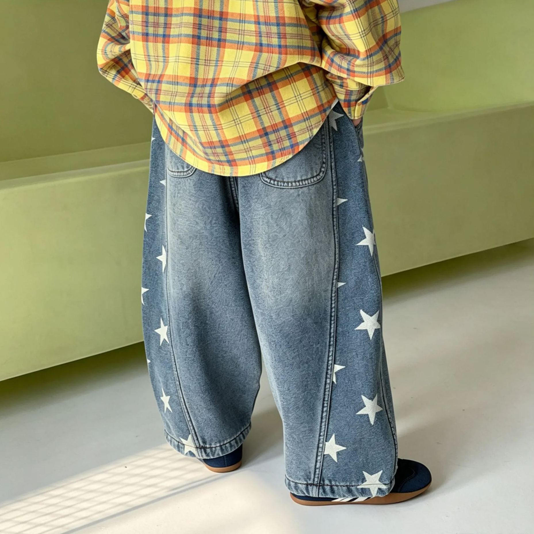 Kids Patchwork Stars Denim Pants