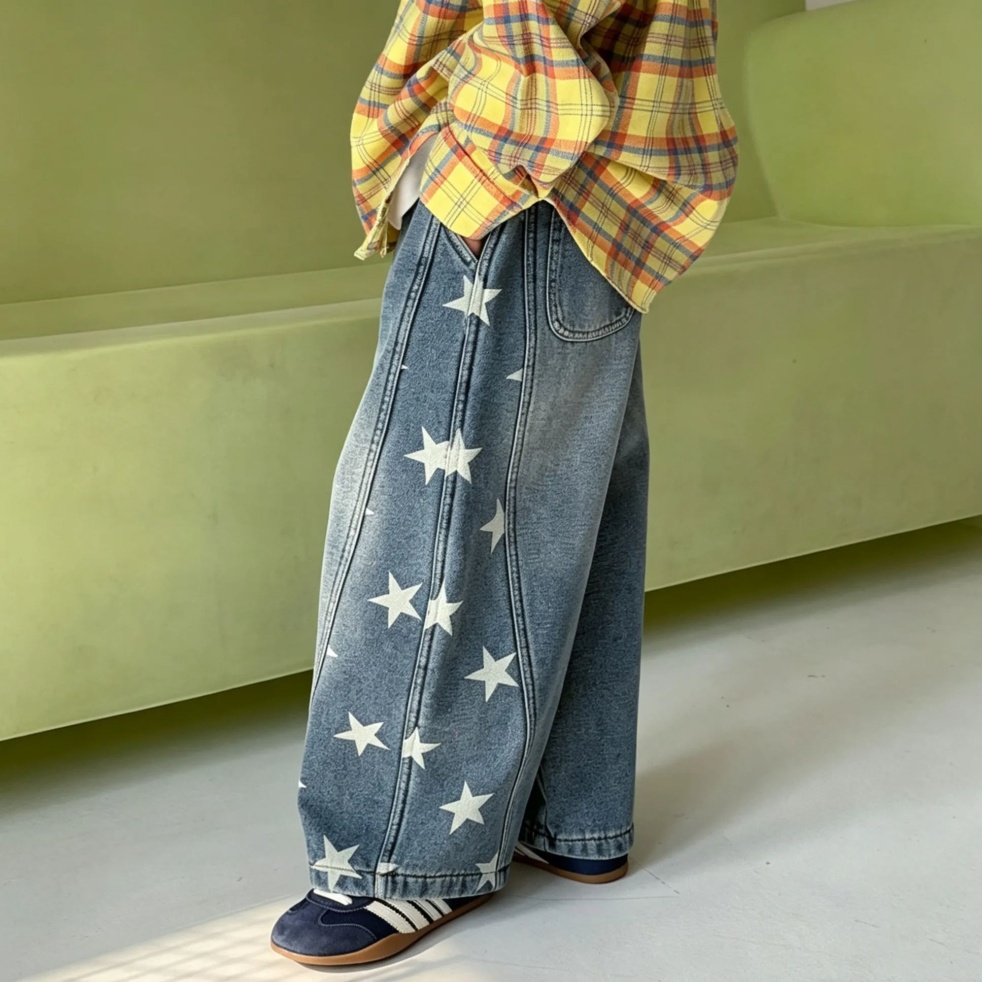 Kids Patchwork Stars Denim Pants