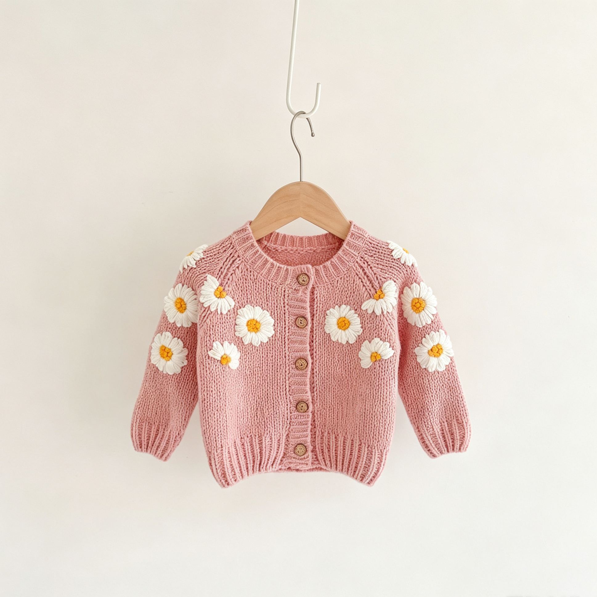 Baby Embroidered Daisy Cardigan Sweater