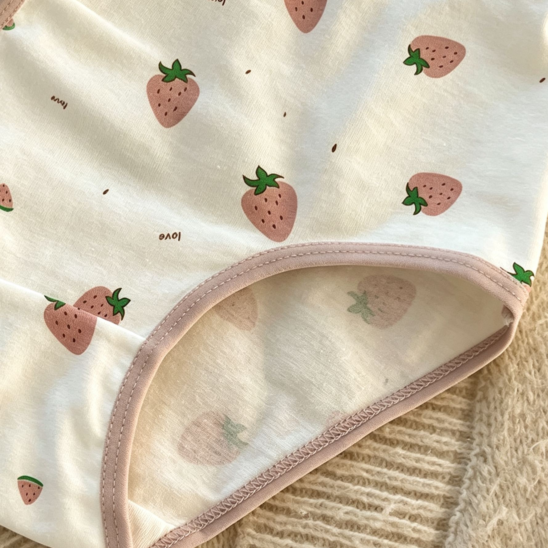 Kids Cute Cartoon Strawberry Rabbit Briefs