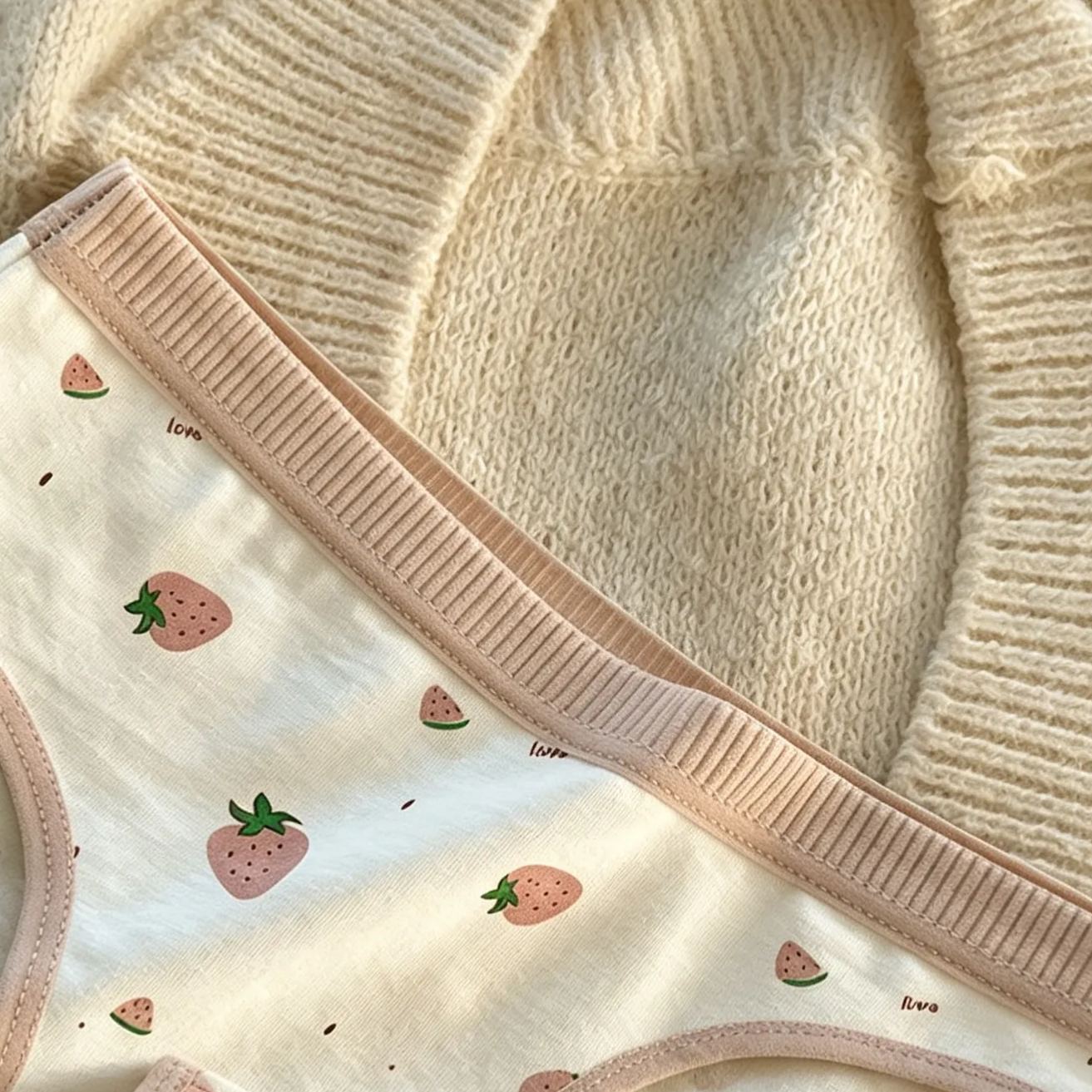 Kids Cute Cartoon Strawberry Rabbit Briefs