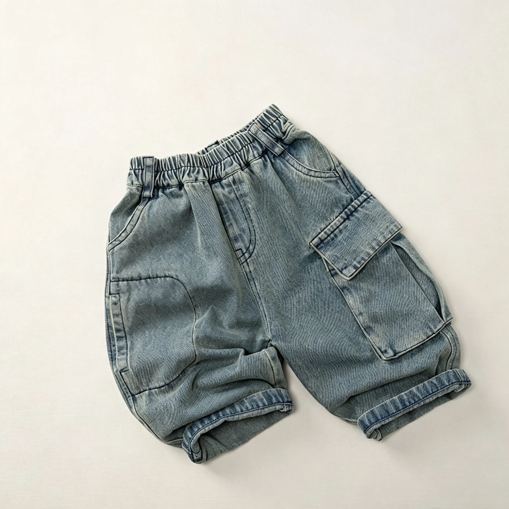 Kids Vintage Denim Cargo Pants