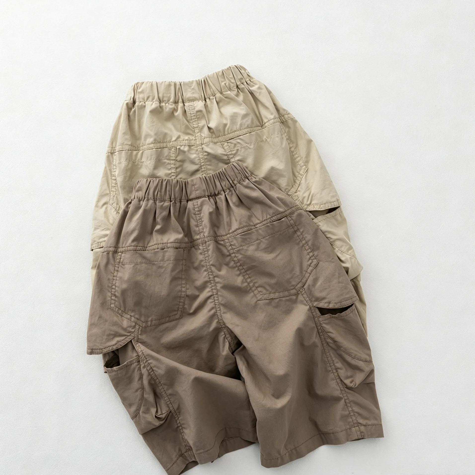 Kids Solid Color Loose Fitting Cargo Pants