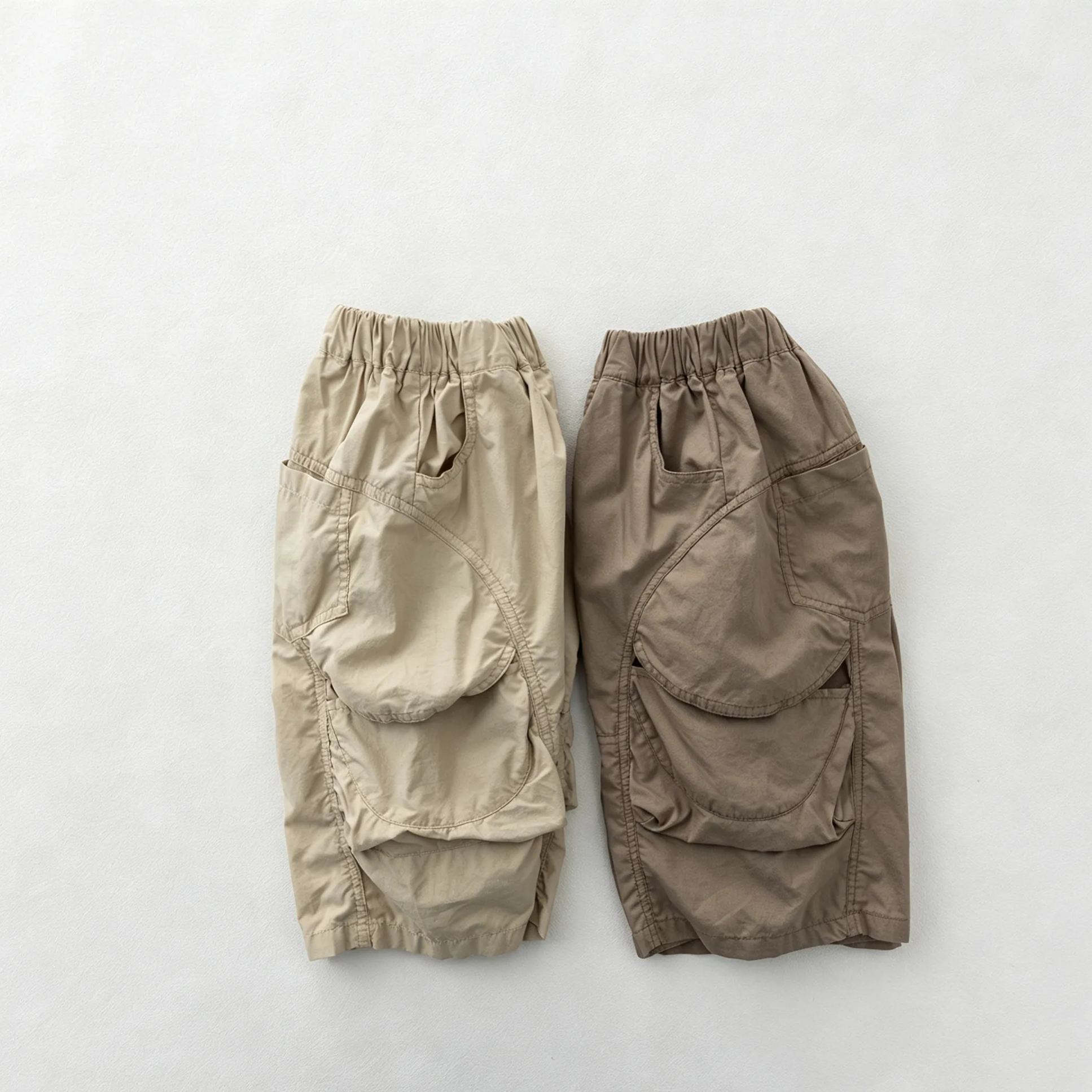 Kids Solid Color Loose Fitting Cargo Pants