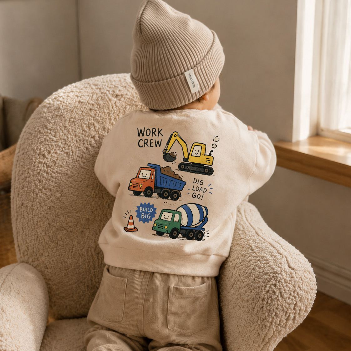Baby & Kids Construction Vehicle Sweatshirt