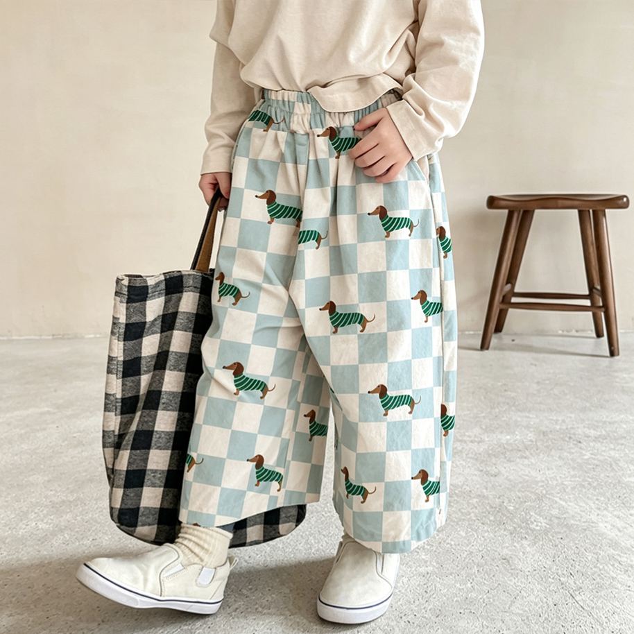 Baby & Kids Dachshund Checkerboard  Pants