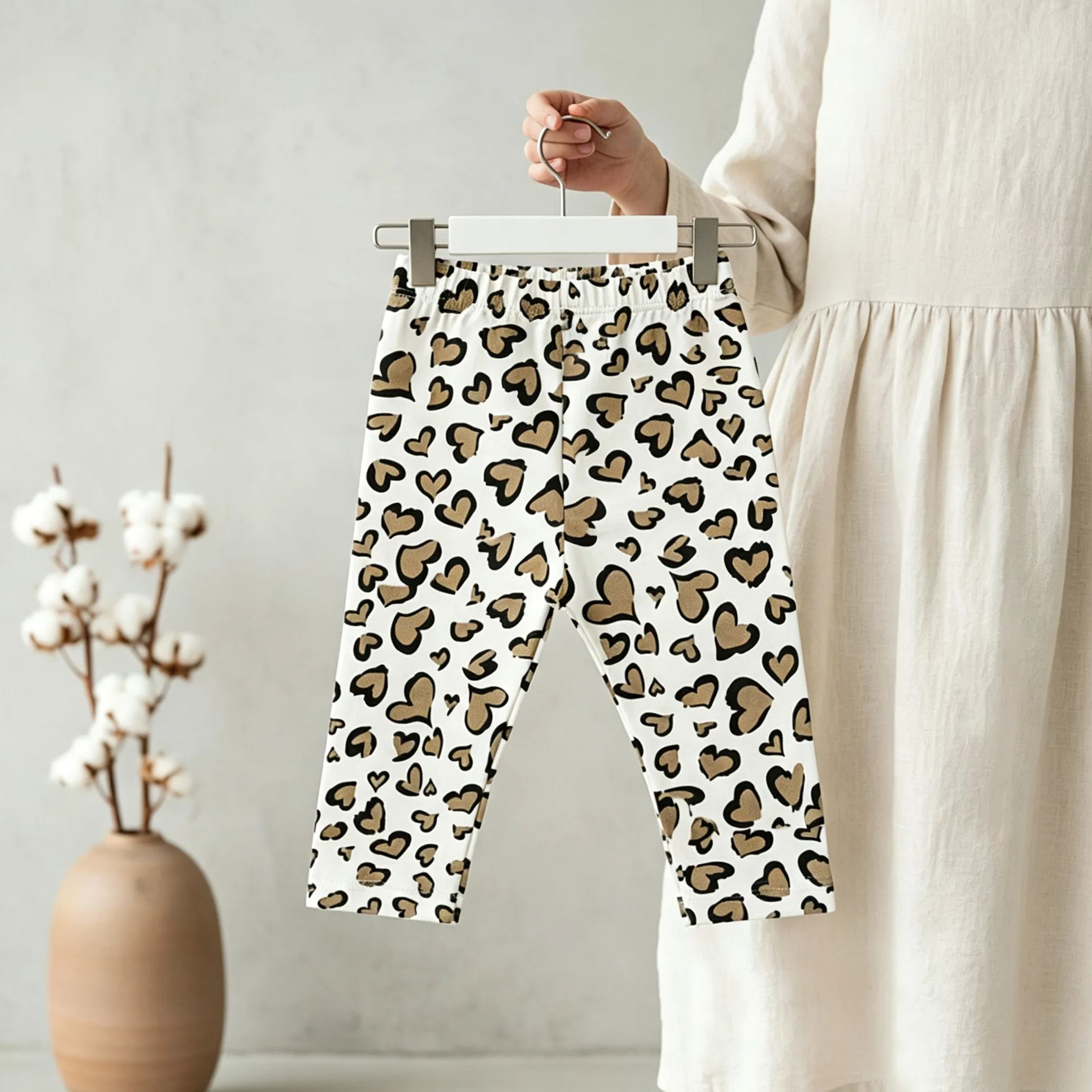 Baby Leopard Cartoon Print Base layer Pants