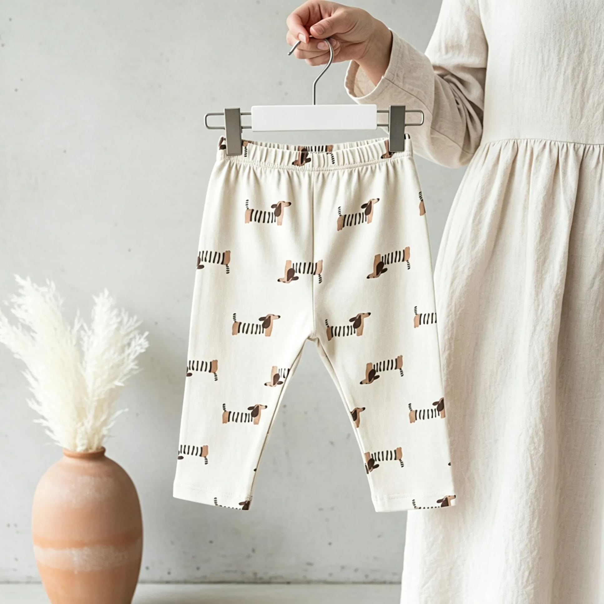 Baby Leopard Cartoon Print Base layer Pants