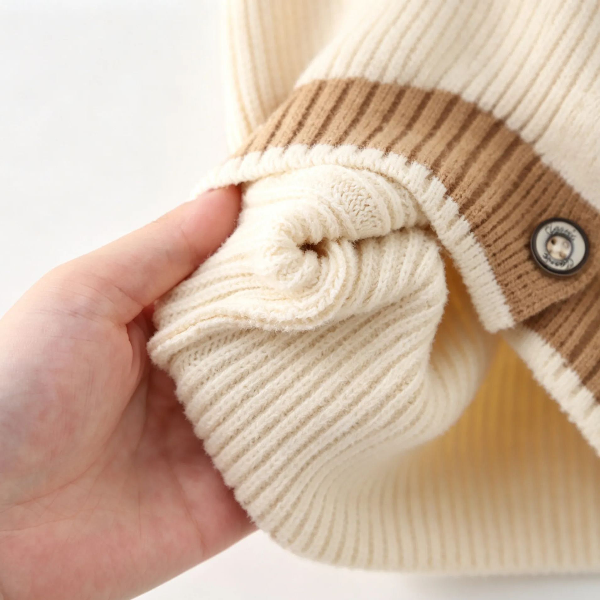 Kids Ribbed Bear Hooded Sweater