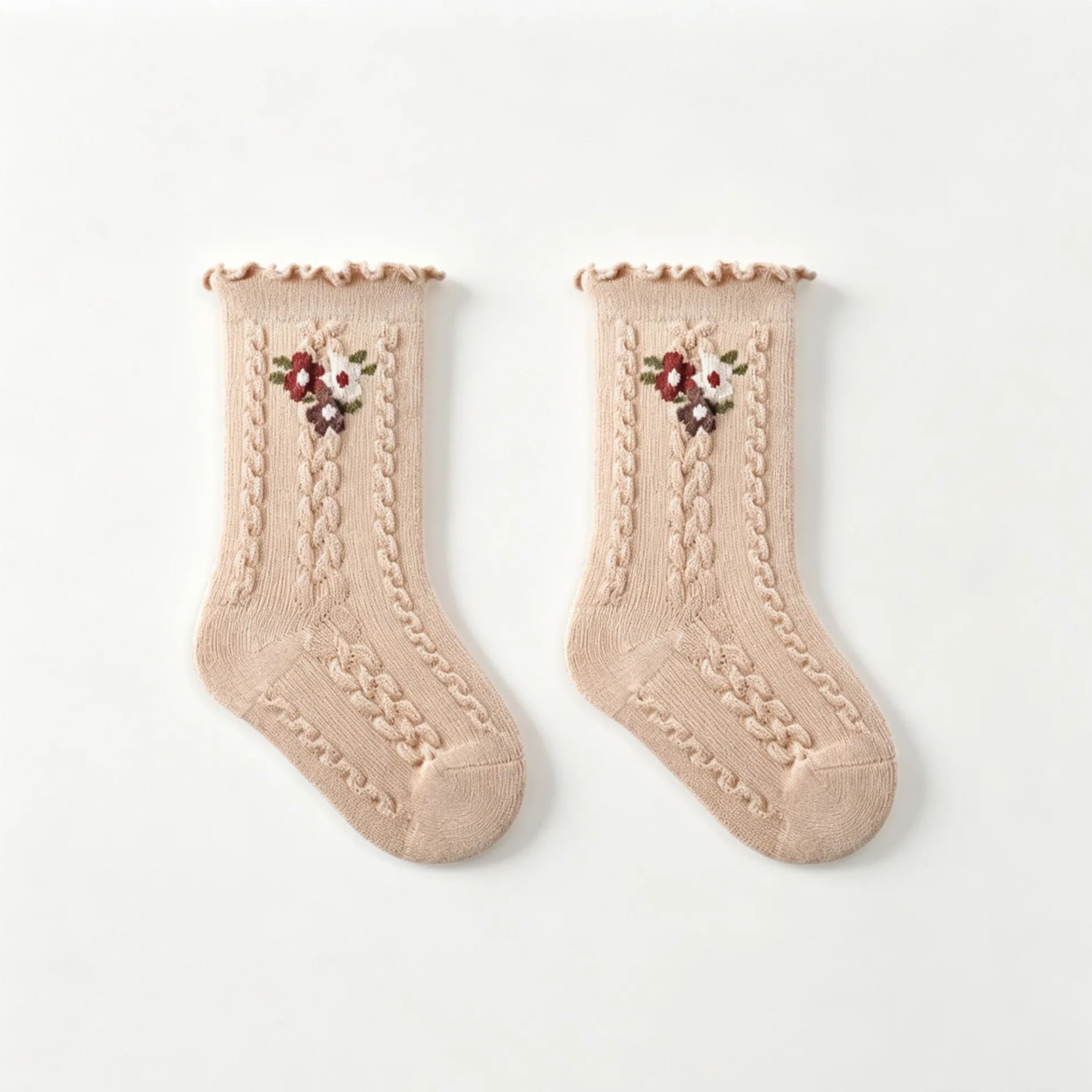 Baby & Kid Ruffled Edge Floral Long Socks