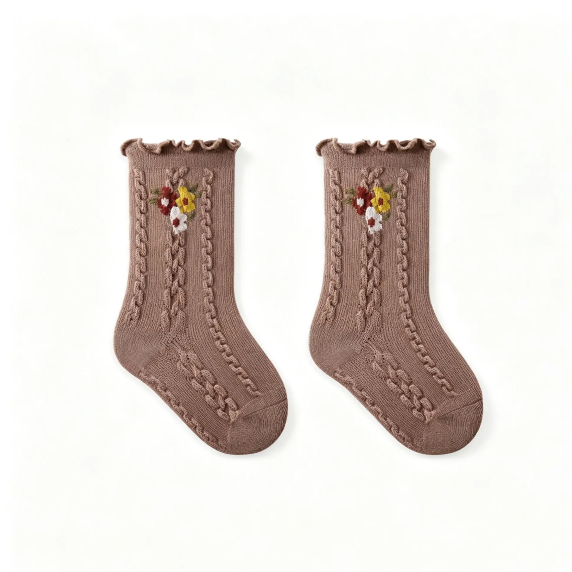 Baby & Kid Ruffled Edge Floral Long Socks