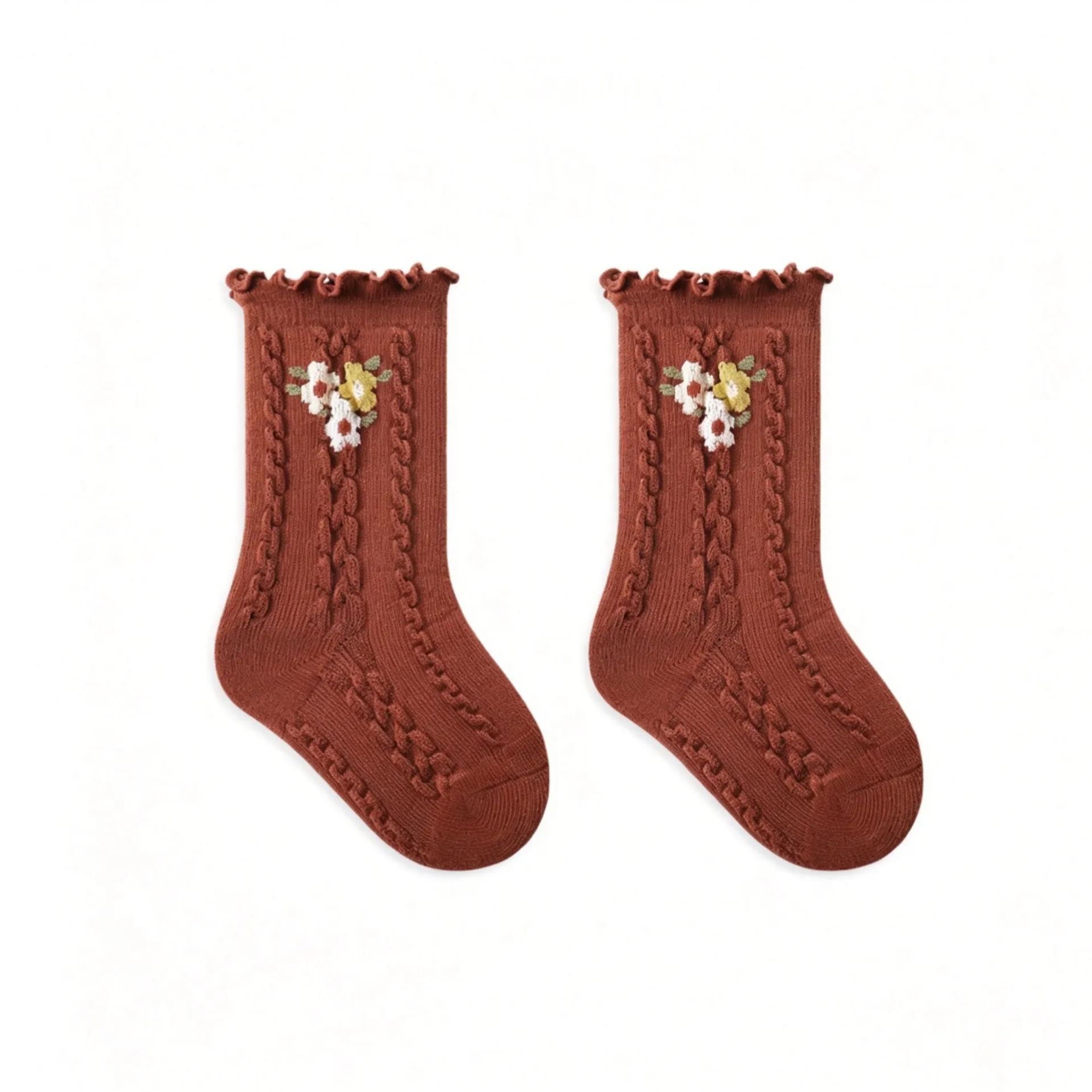 Baby & Kid Ruffled Edge Floral Long Socks
