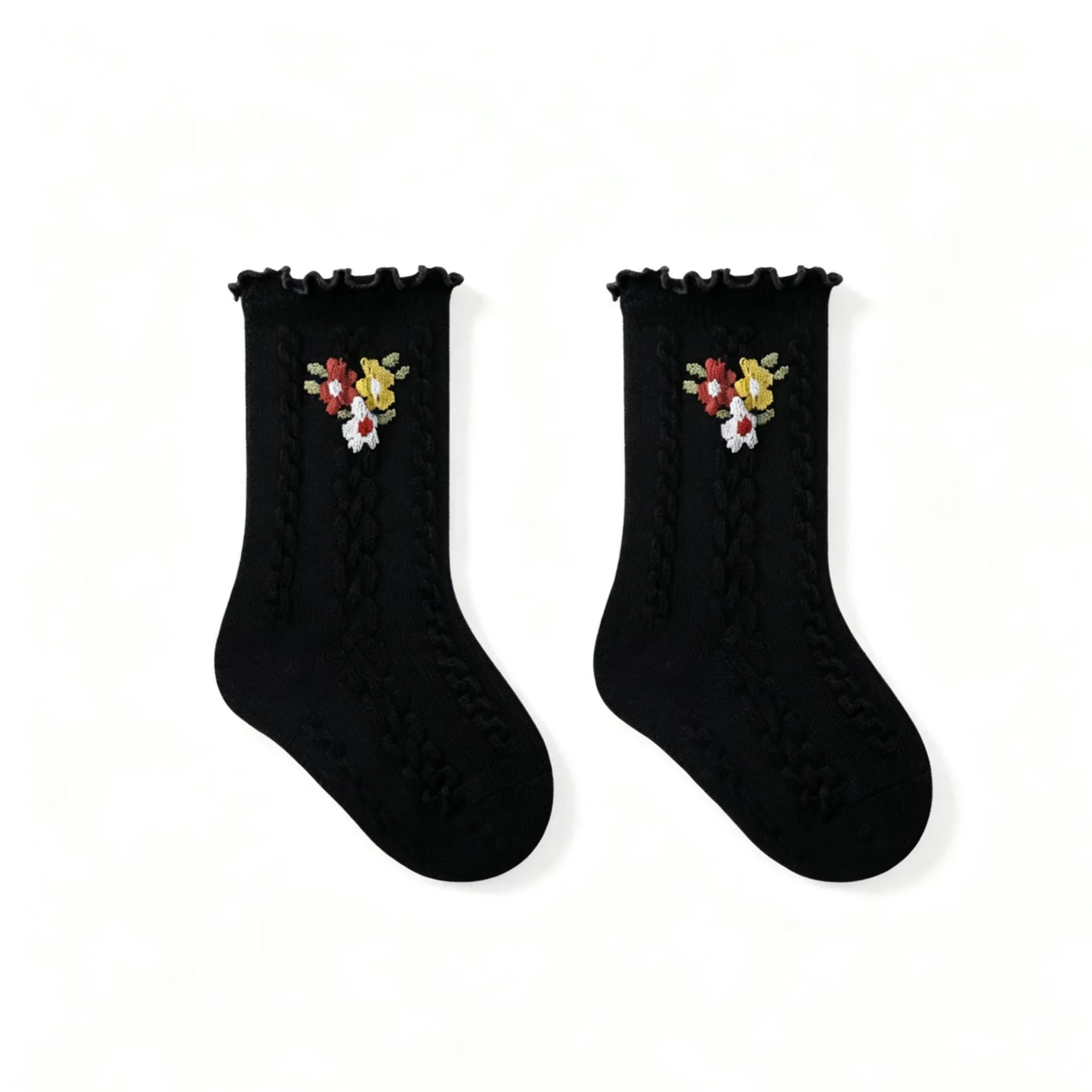 Baby & Kid Ruffled Edge Floral Long Socks