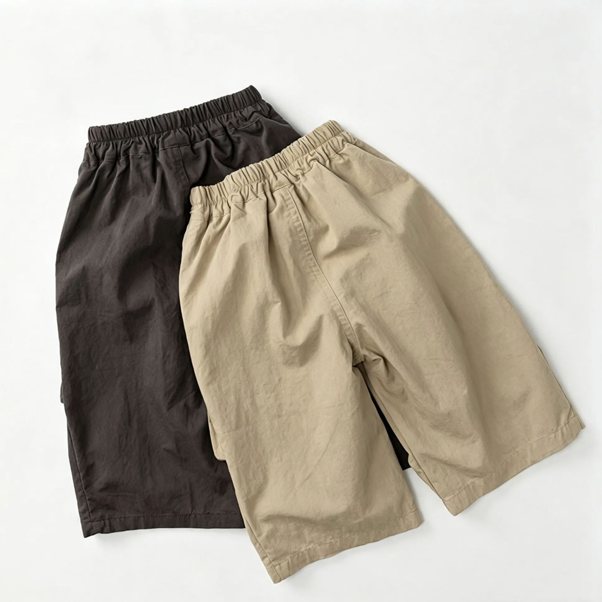 Kids Solid Color Loose Fitting Cargo Athletic pants