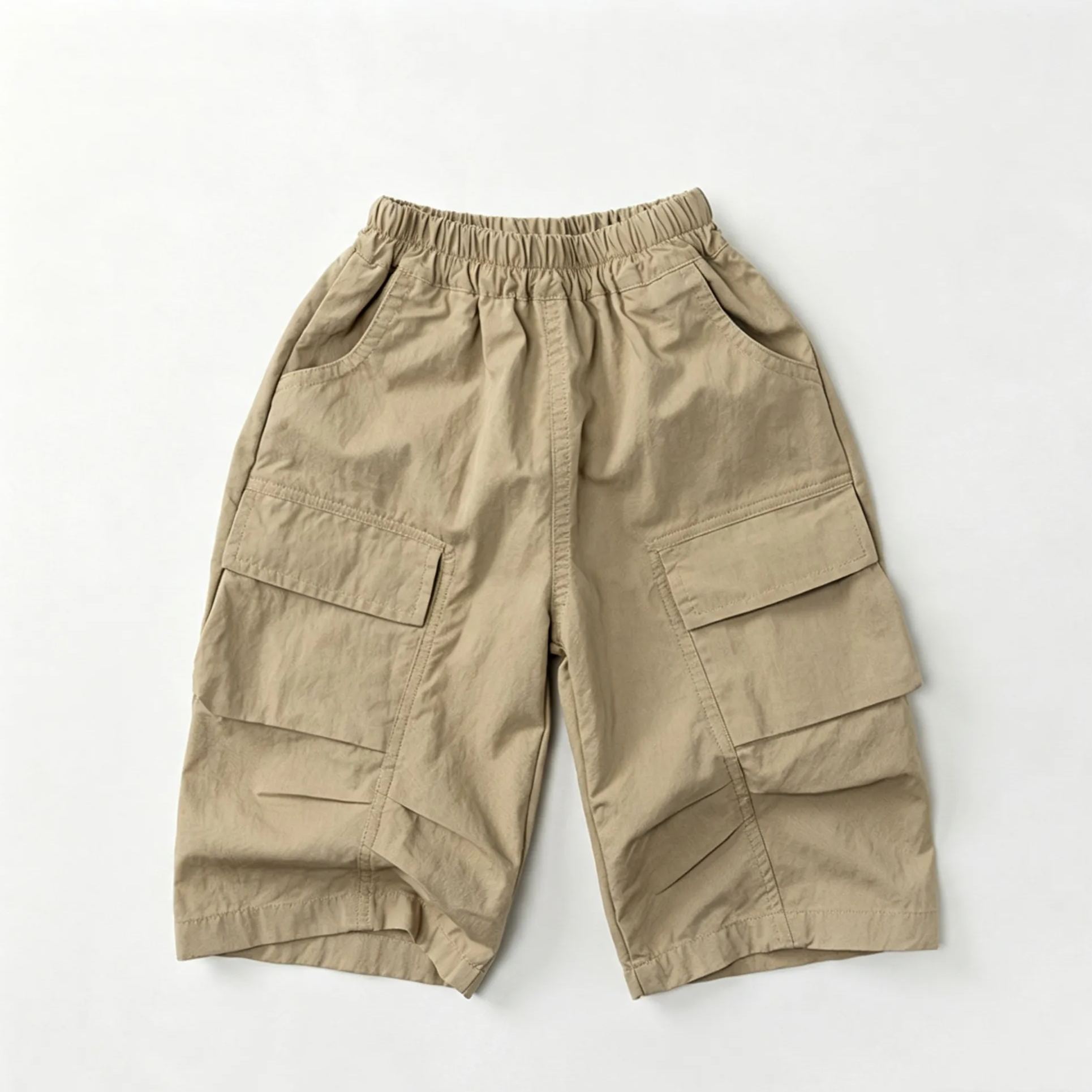 Kids Solid Color Loose Fitting Cargo Athletic pants