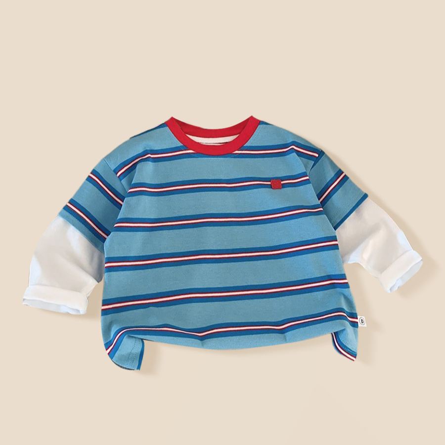 Kids Striped Spliced Long Sleeve T-Shirt