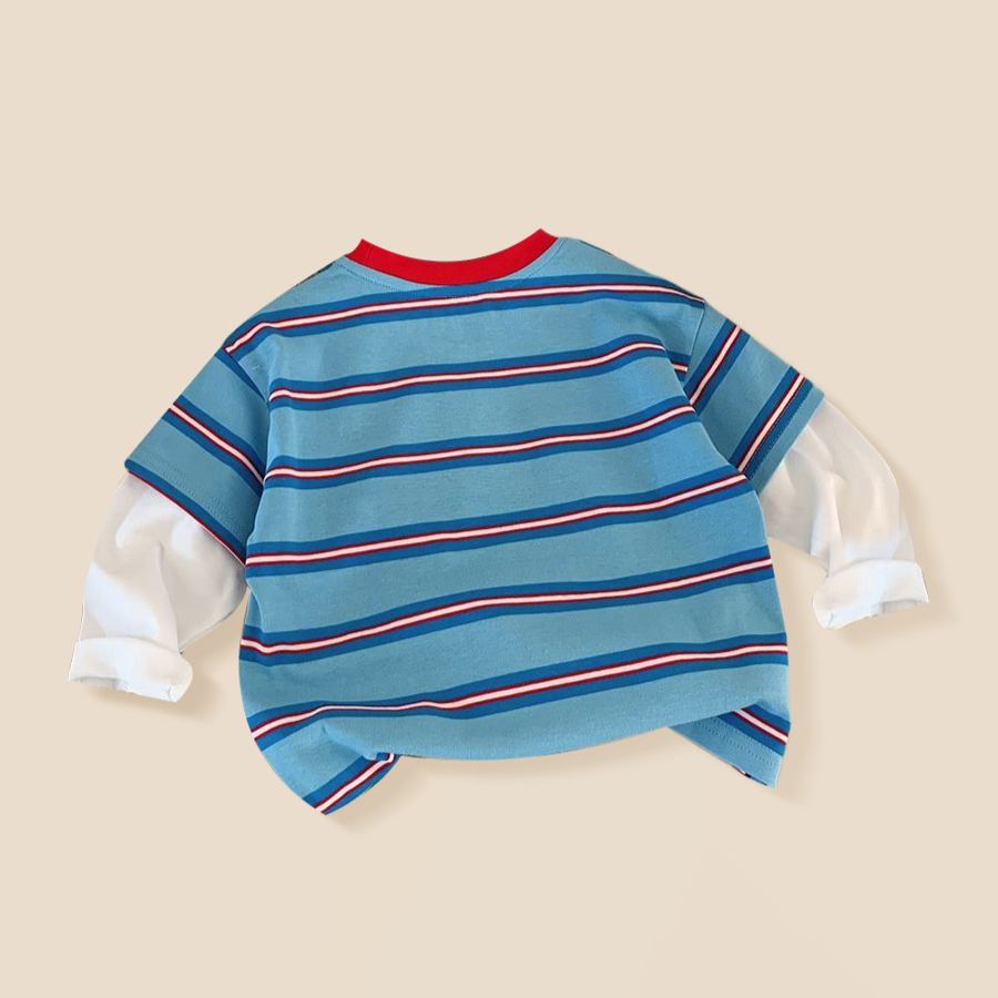Kids Striped Spliced Long Sleeve T-Shirt