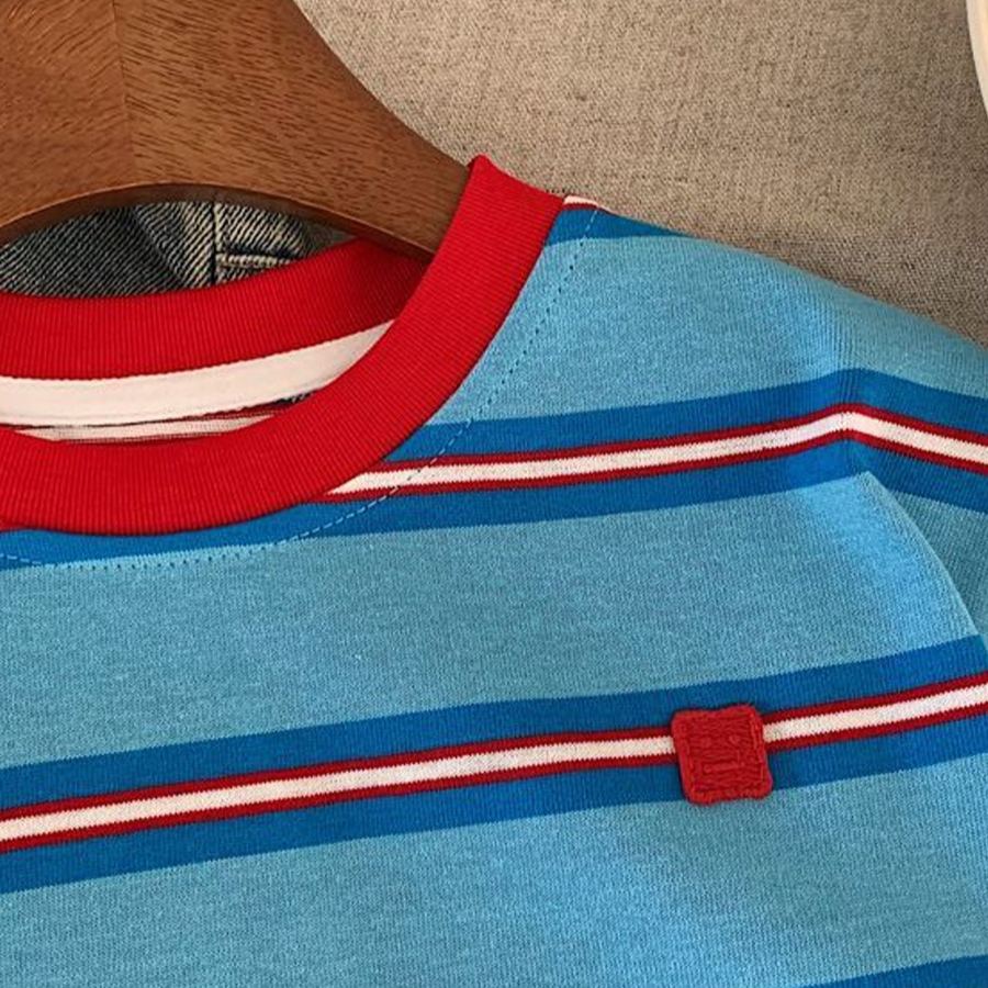 Kids Striped Spliced Long Sleeve T-Shirt