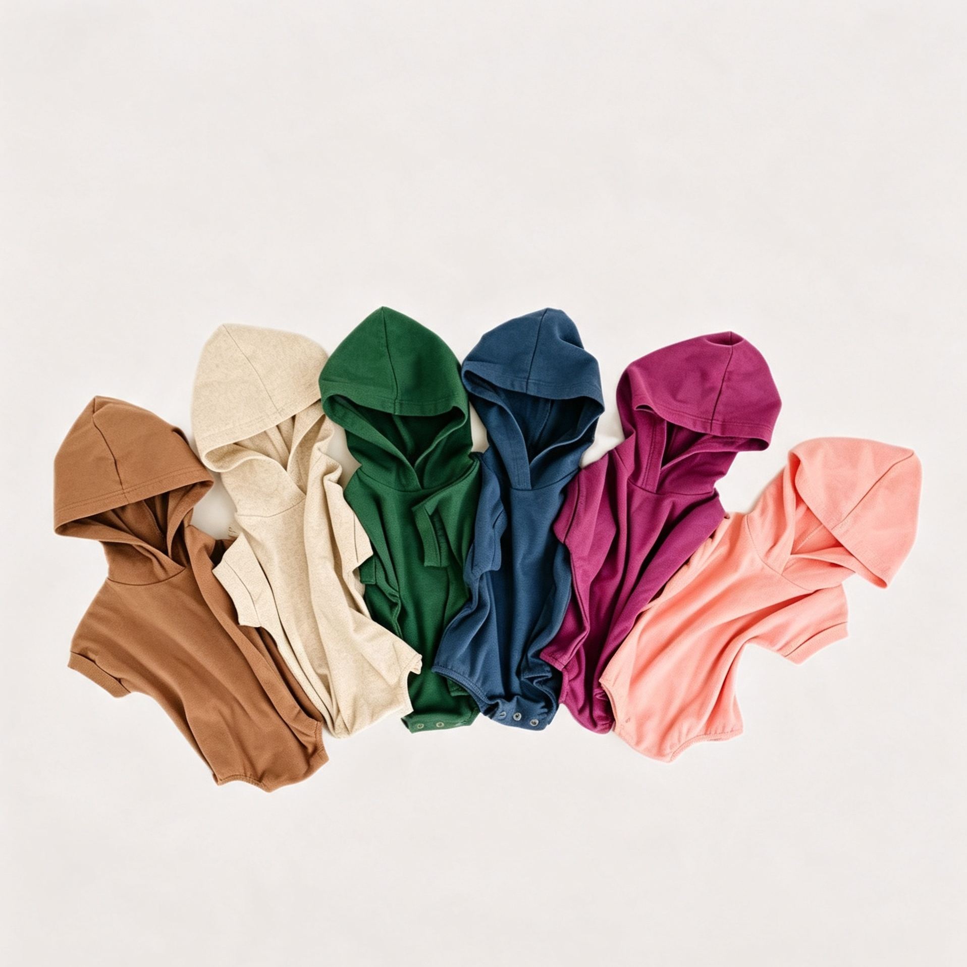 Baby Solid Color Hooded Triangle Onesie