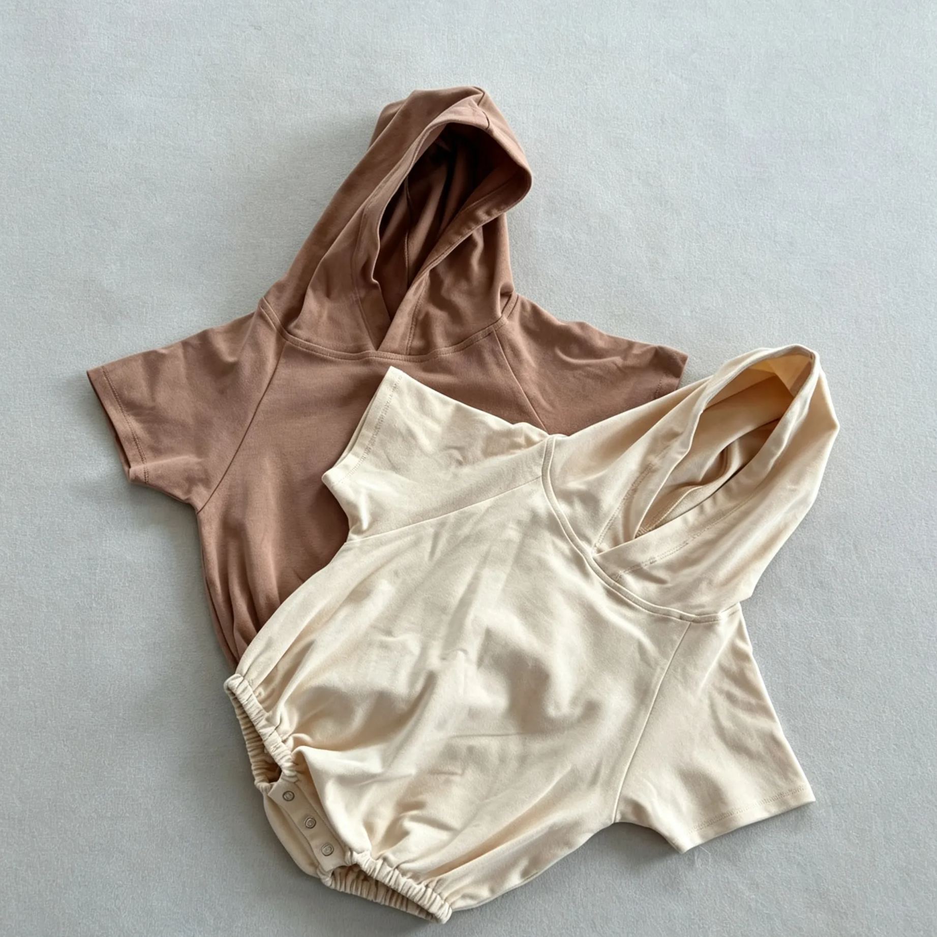 Baby Solid Color Hooded Triangle Onesie