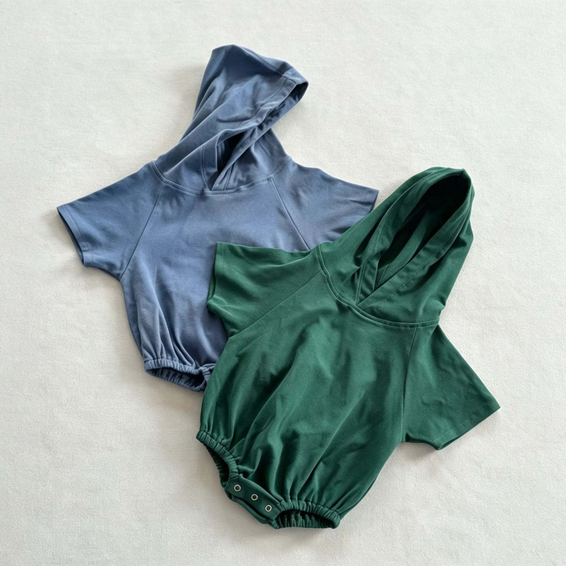 Baby Solid Color Hooded Triangle Onesie