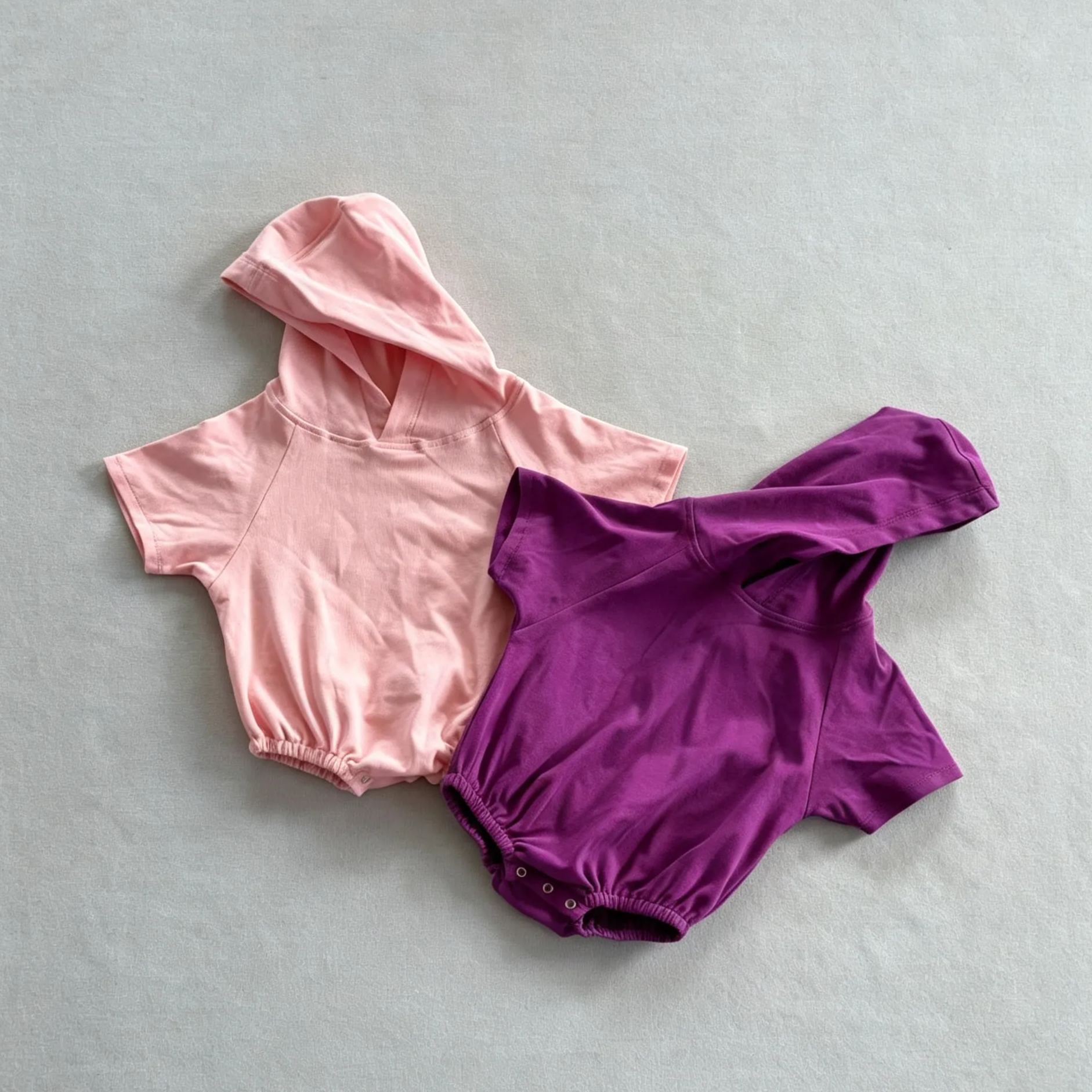 Baby Solid Color Hooded Triangle Onesie