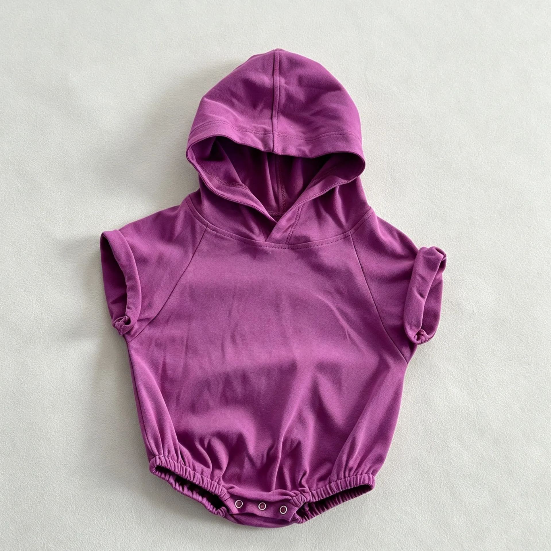 Baby Solid Color Hooded Triangle Onesie
