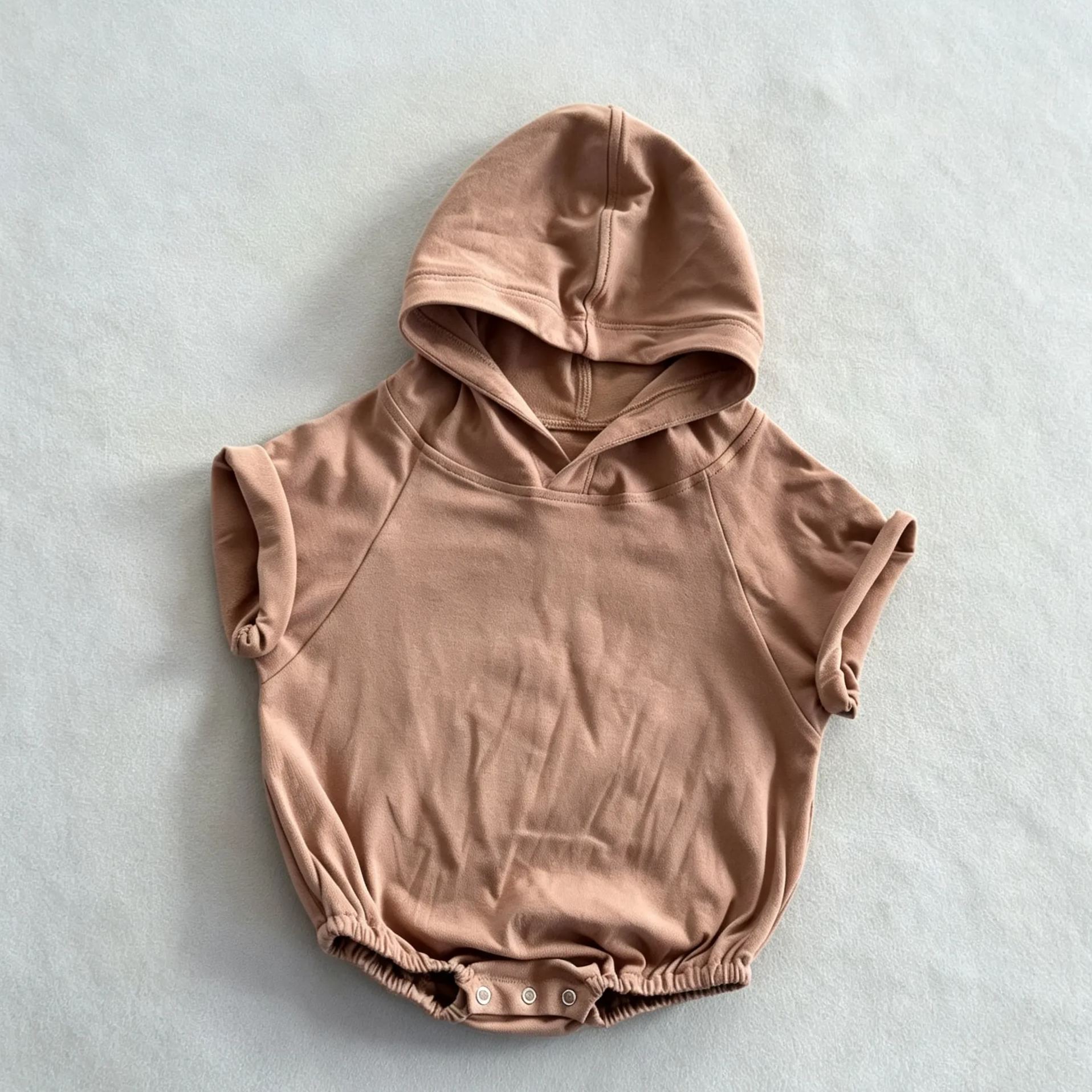 Baby Solid Color Hooded Triangle Onesie