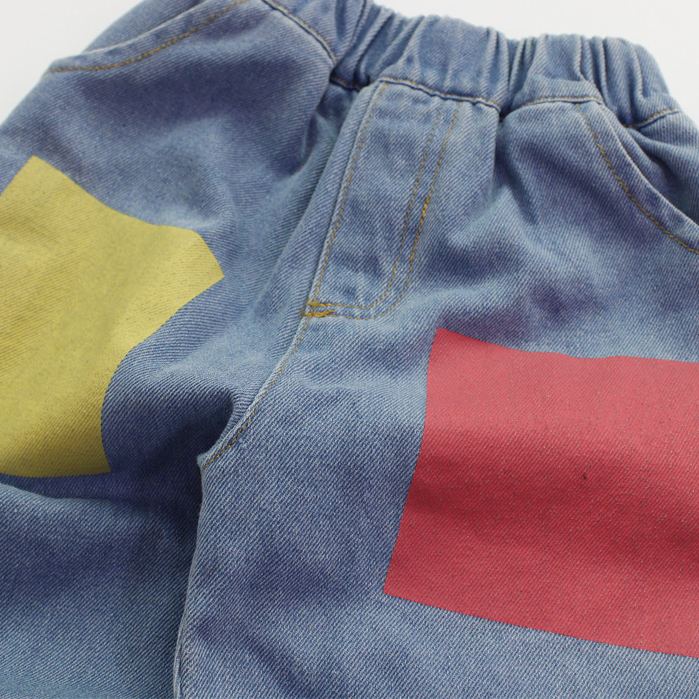 Toddler Playful Color Block Denim Pants