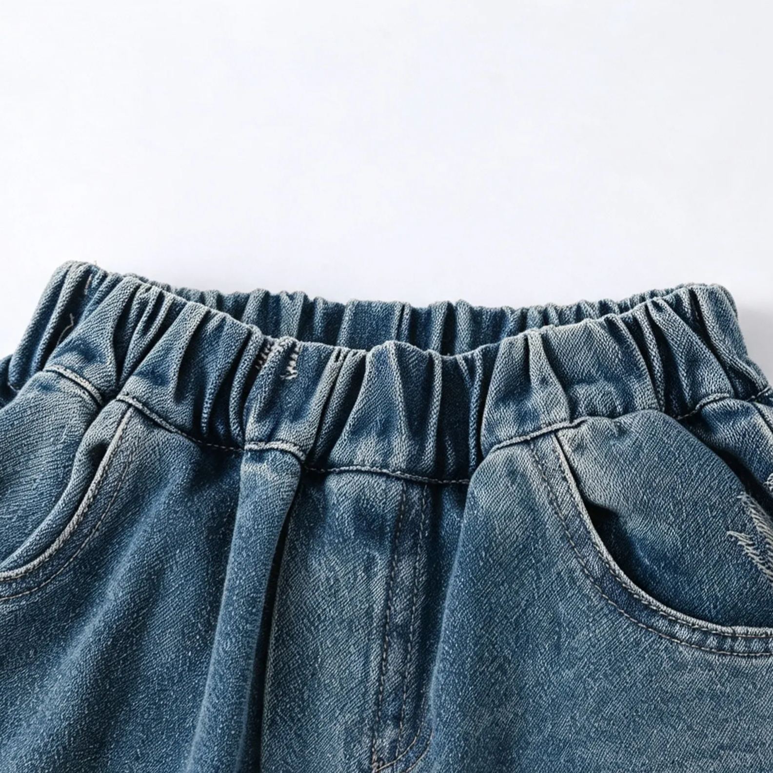 Kids Embroidered Horse Denim Pants