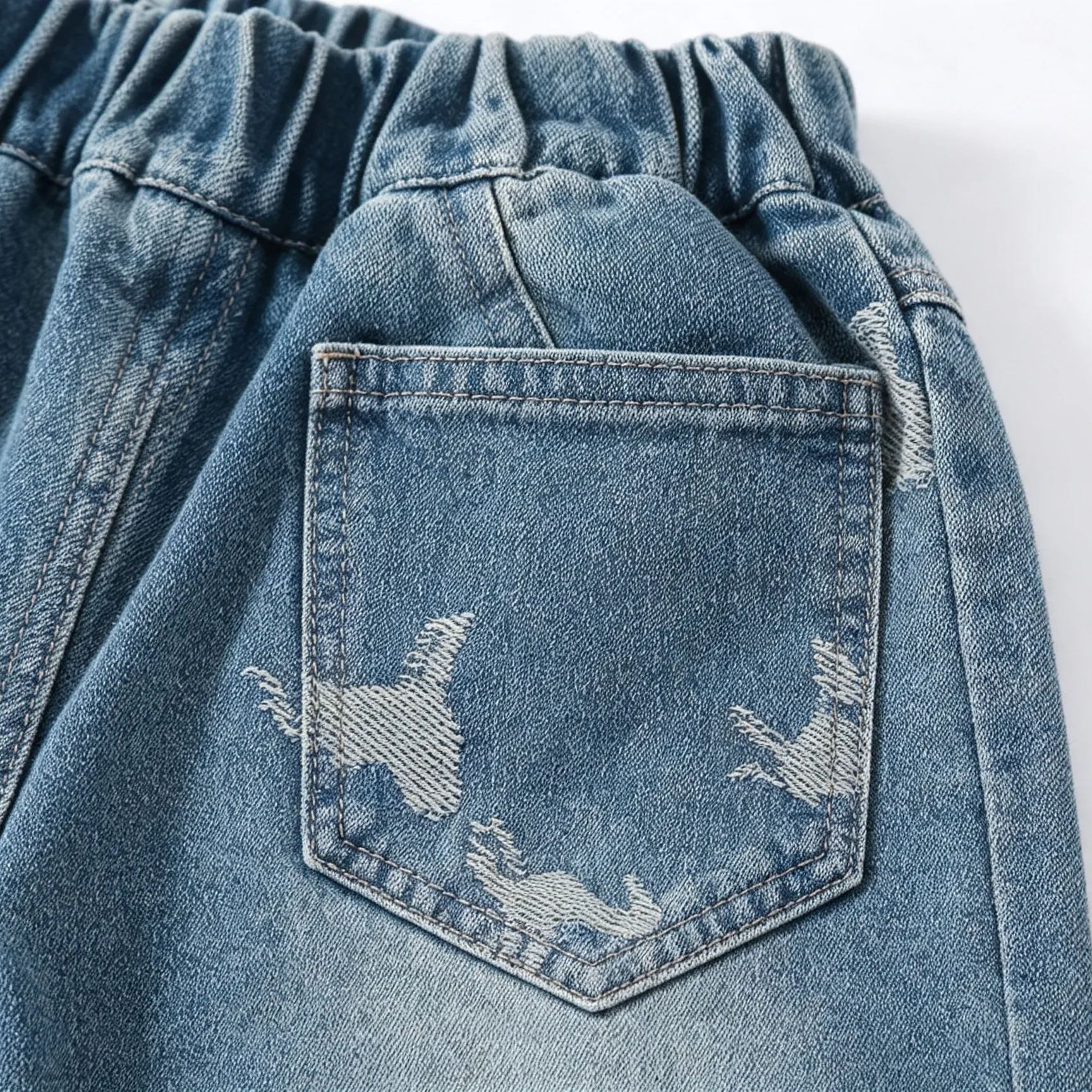Kids Embroidered Horse Denim Pants