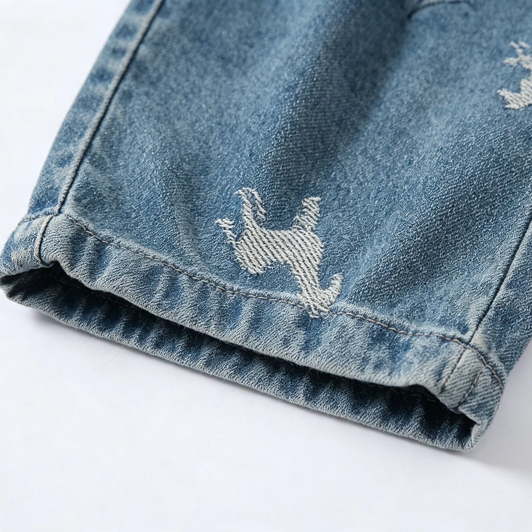 Kids Embroidered Horse Denim Pants