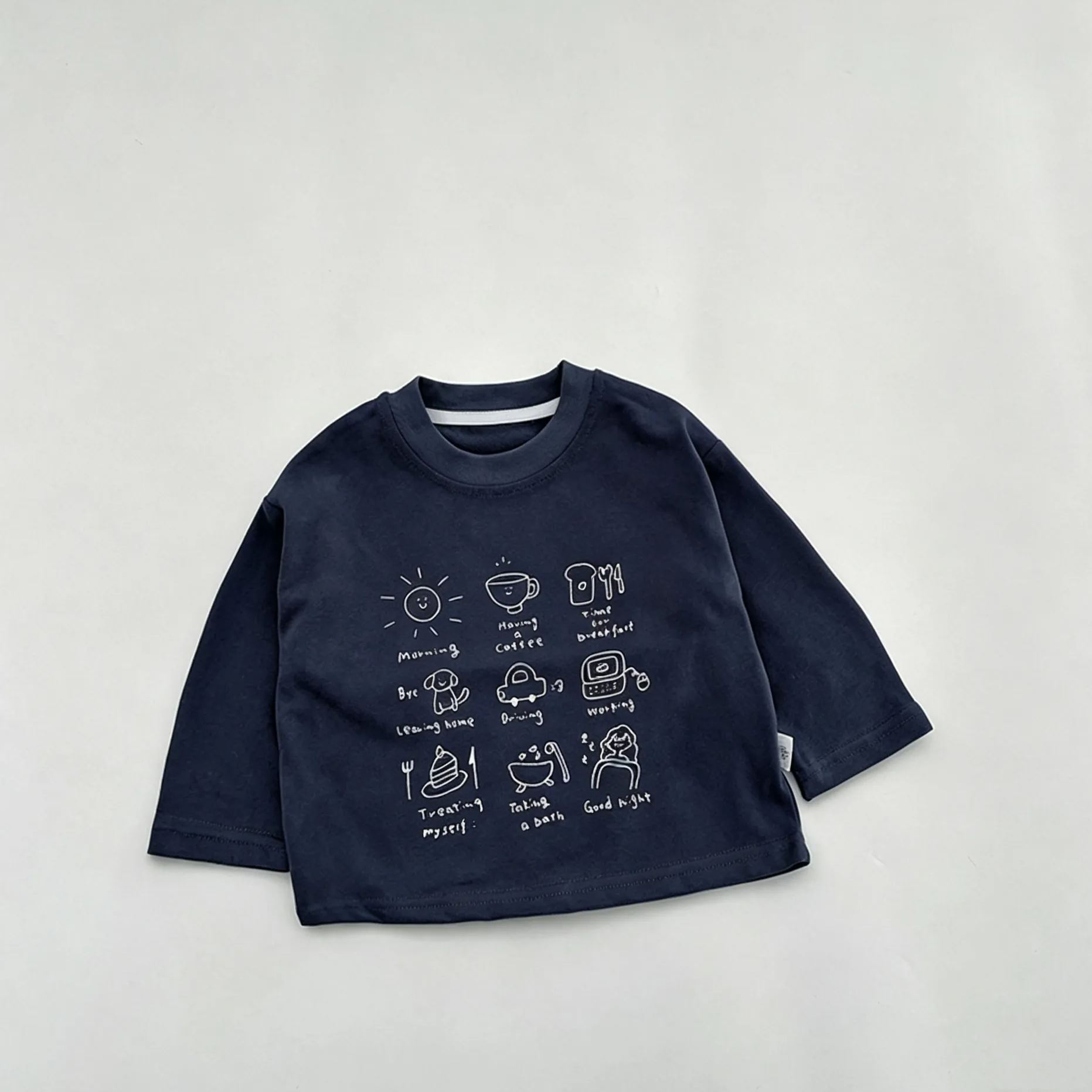 Kids Cartoon Construction Vehicles Long-Sleeve T-shirt