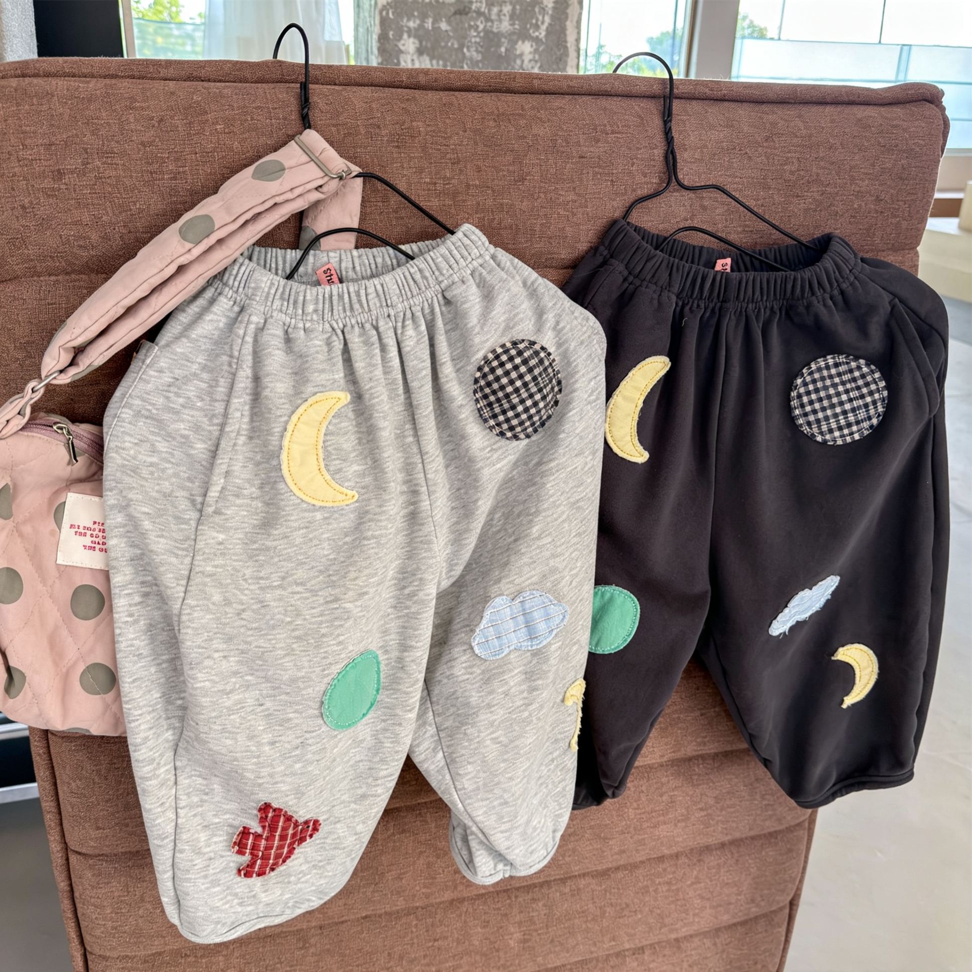 Kids Moon Plaid Casual Pants