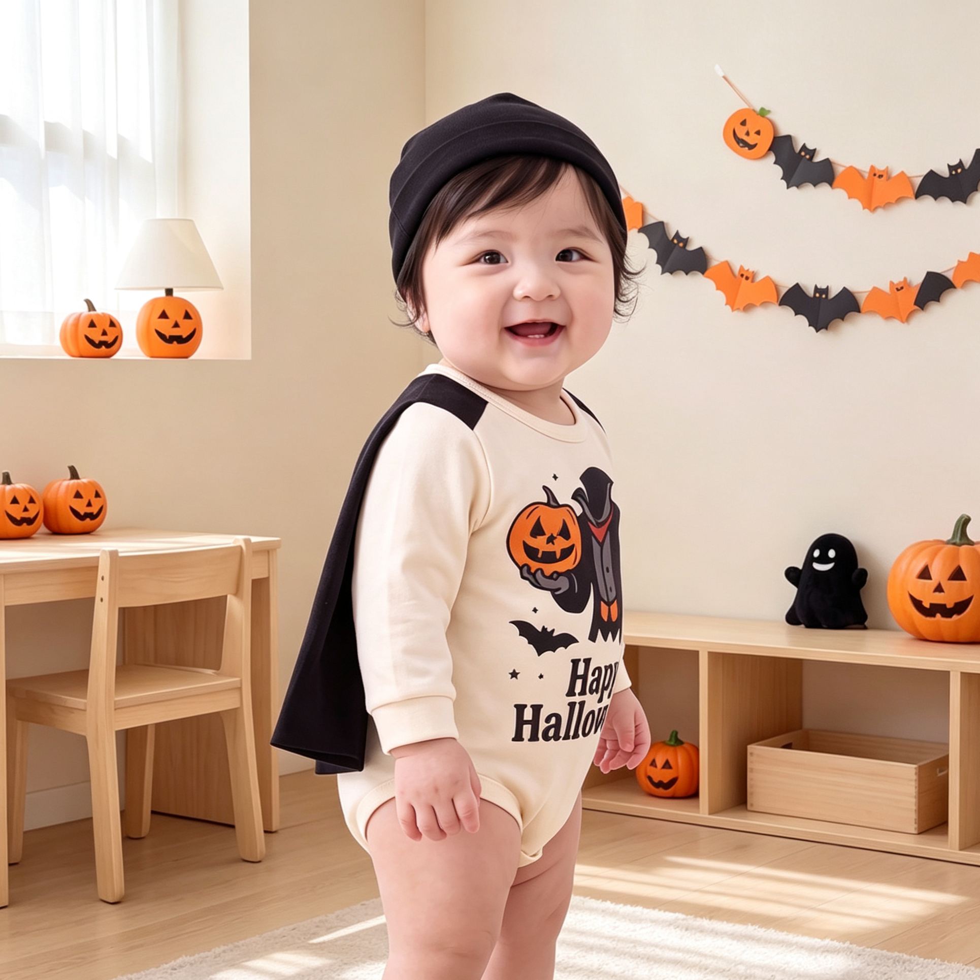 Baby Halloween Headless Horseman Shaped Romper