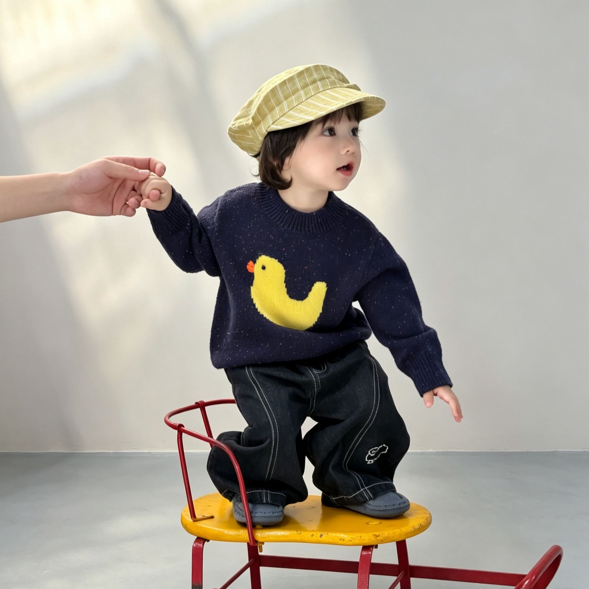 Baby Toddler Little Duck Sweater and Denim Pants Set